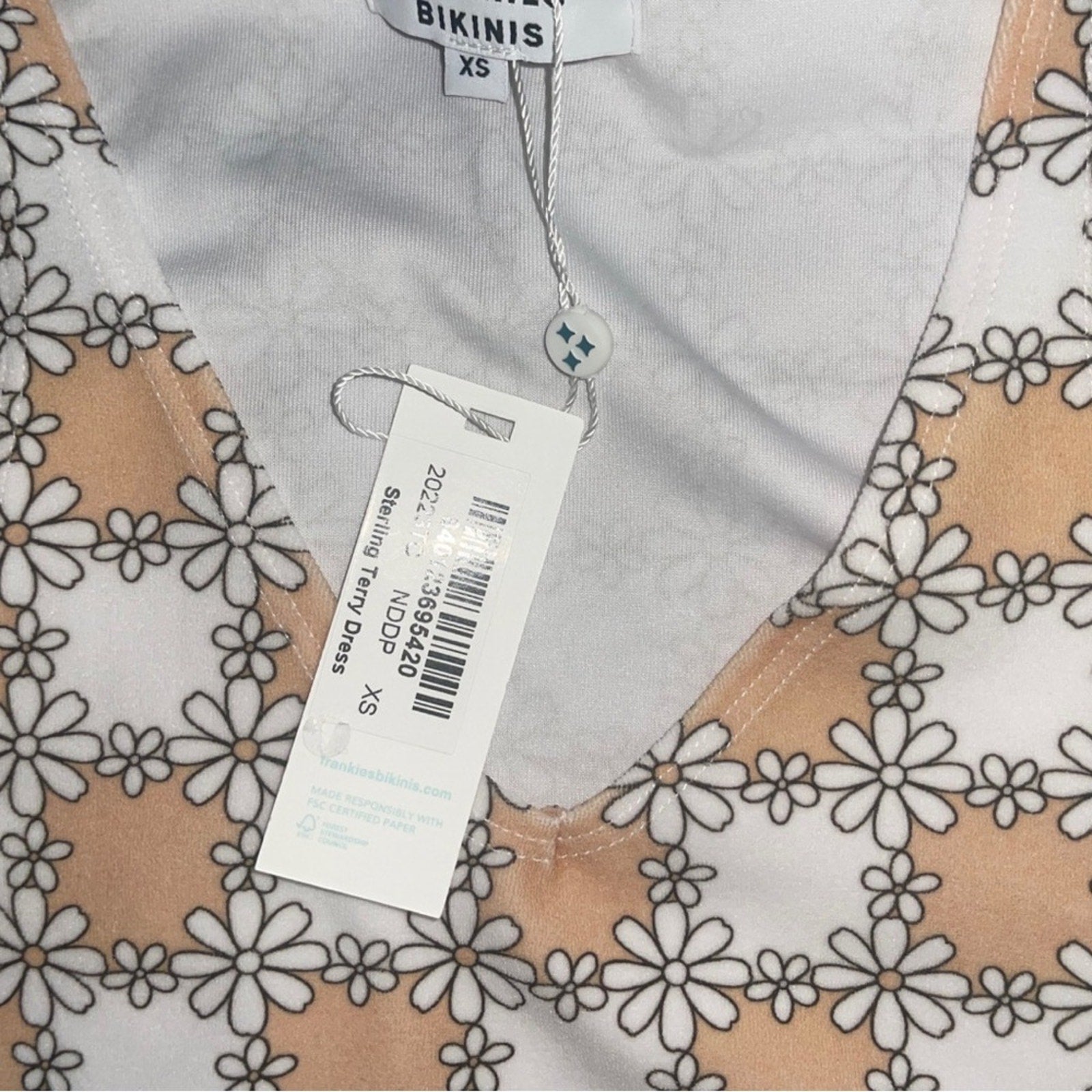Frankie’s bikini Sterling Terry Midi Dress Nude Daisy NWT