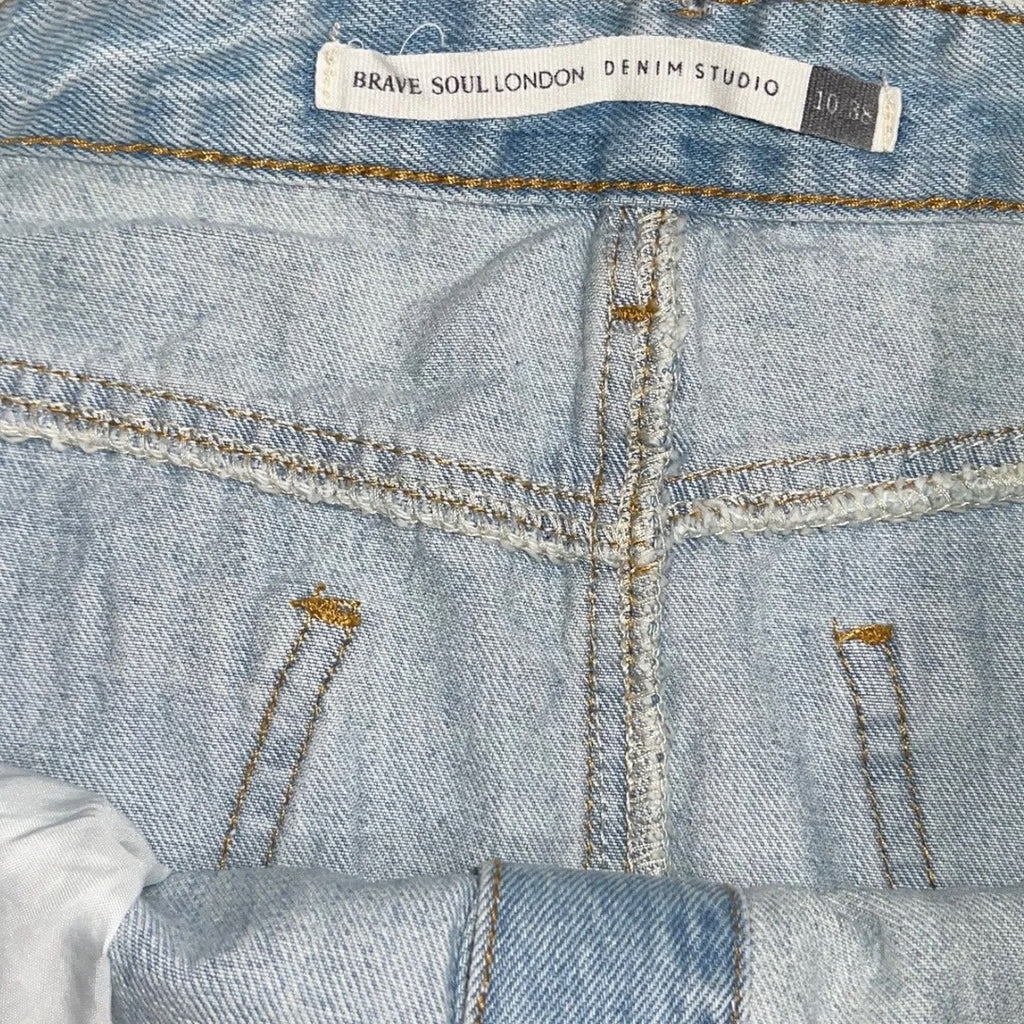 Brave Soul London Denim Studio Skirt light blue jean wash Size 10