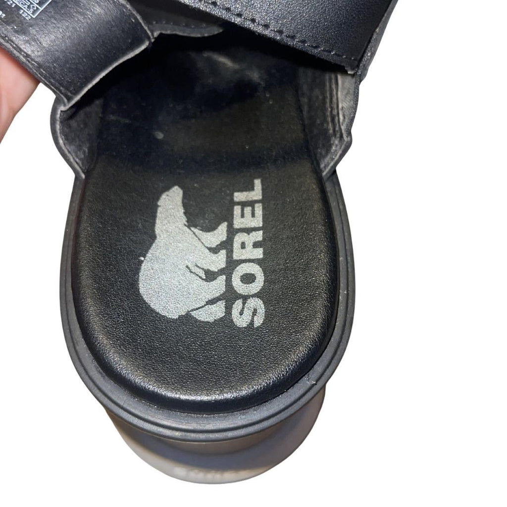 Sorel Joanie III Slingback Platform Wedge Leather Sandal Size 8 Open Toe Shoes