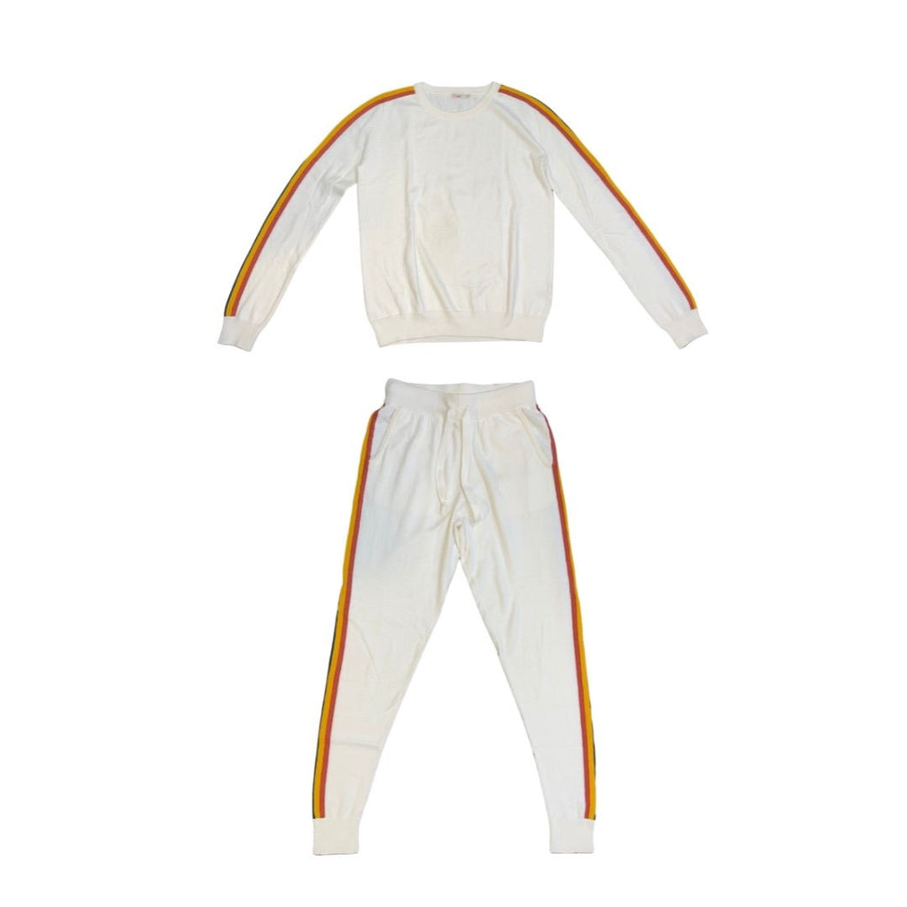 Faherty Womens Jogger Set Crewneck Sweater Joggers Stripes Loungewear Size XS