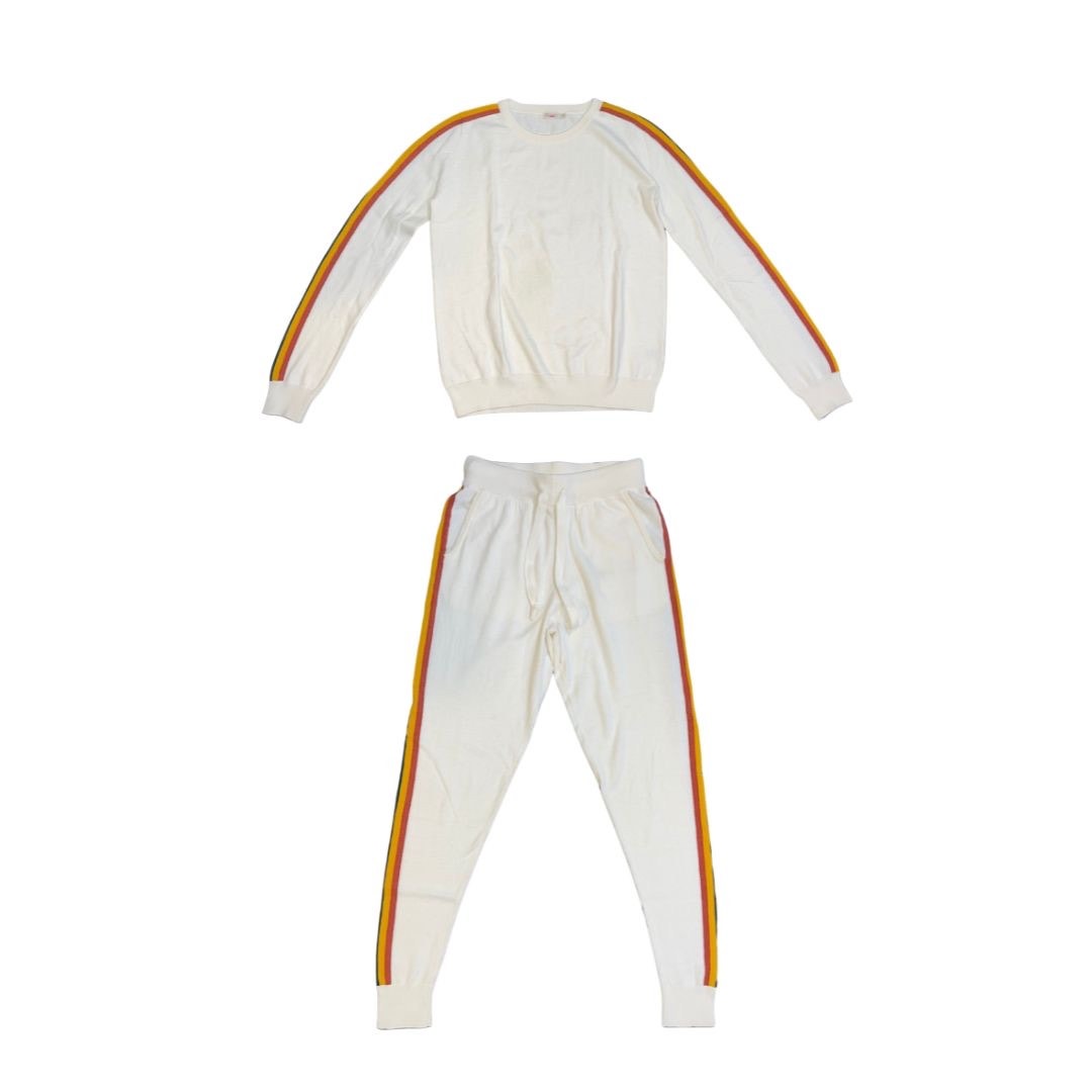 Faherty Womens Jogger Set Crewneck Sweater Joggers Stripes Loungewear Size XS