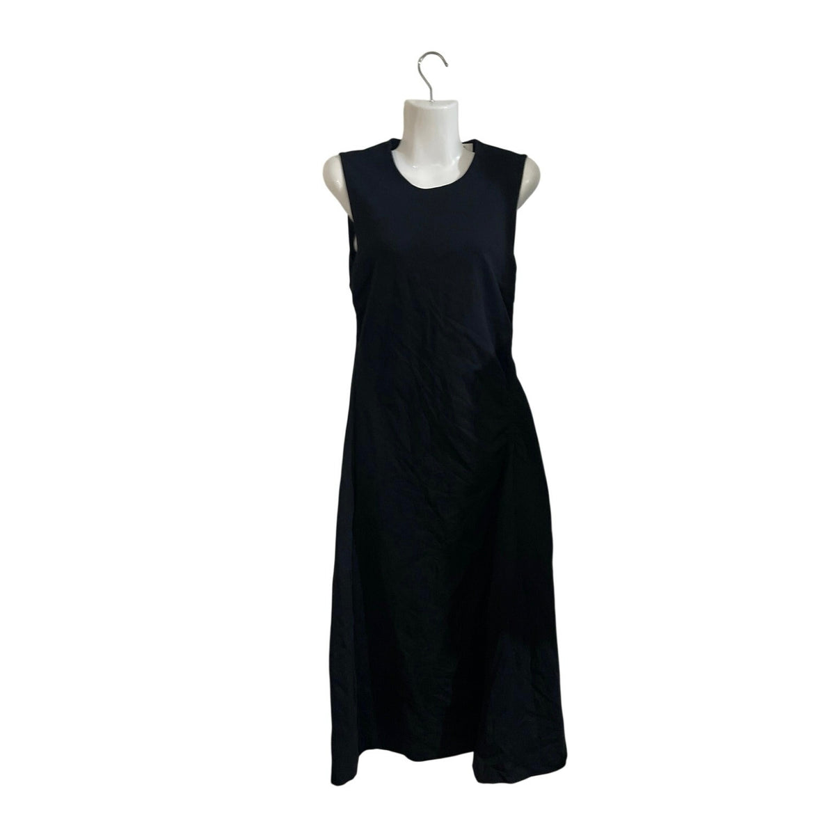 COS Sleeveless Black Midi Sheath Shift Dress SZ S Minimalist Casual Chic