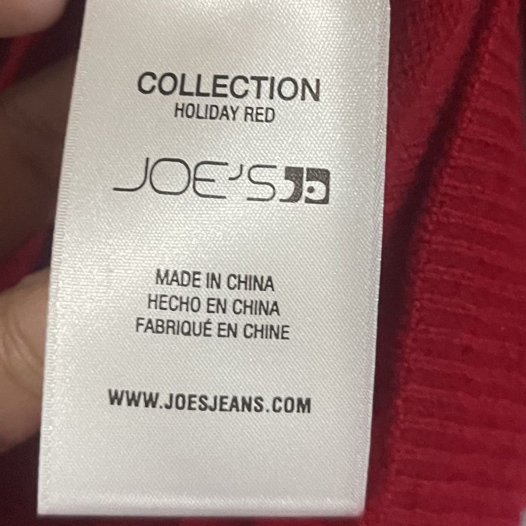 Joe's Jeans the Dani Cashmere Button Crop Cardigan Holiday Red Size Small Preppy