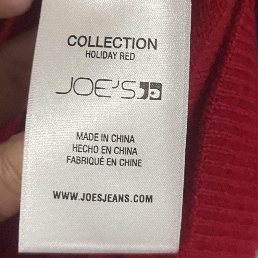 Joe's Jeans the Dani Cashmere Button Crop Cardigan Holiday Red Size Small Preppy