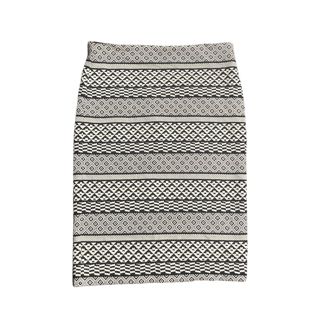 H& M Aztec Tribal Geometric Pull on Pencil Skirts Size Medium Career Chic NWT