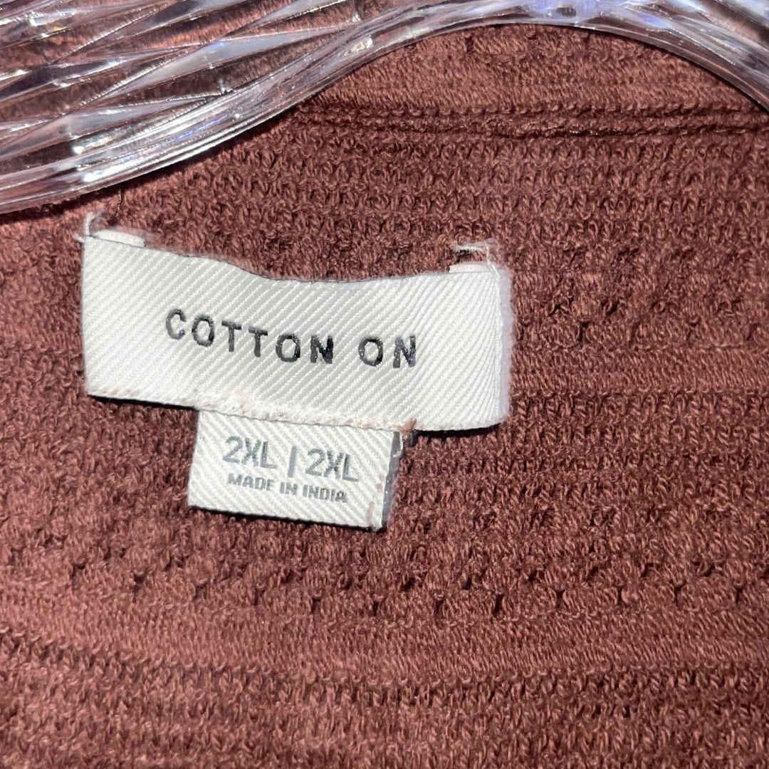 Cotton On Short Sleeve Shirt Lot of 2 Beige Brown XXL Button up Boxy Fit