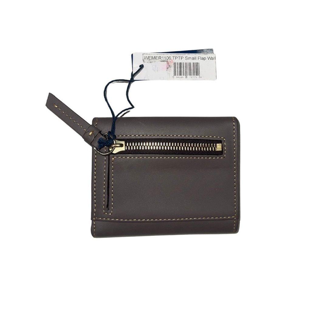 Dooney and Bourke Wemer Small Flap Credit Card Wallet Gray Leather NWT Trifold