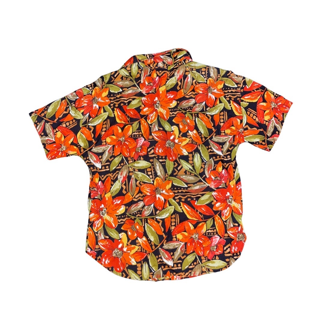 VTG Michele Leslie Vintage Floral Button Shirt Medium Hawaiian Tropical Beachy