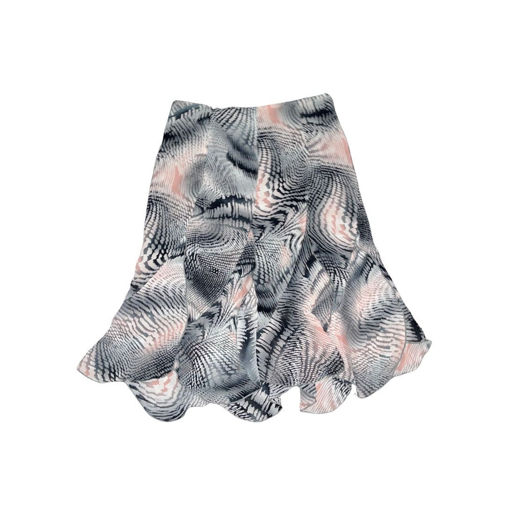 Karen Kane Lifestyle Petite Skirt Zebra Print Abstract SIze 4 A line flowy 90s