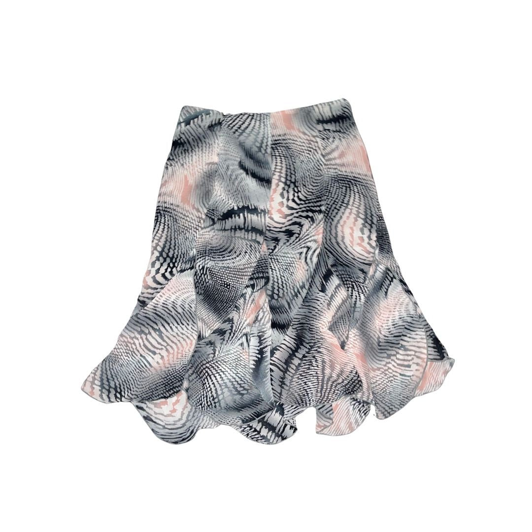 Karen Kane Lifestyle Petite Skirt Zebra Print Abstract SIze 4 A line flowy 90s