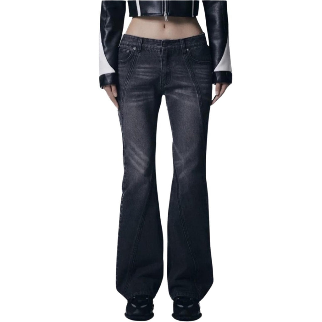 NOT4NERD Women Low Waist Flare Jeans Denim Pants Y2K