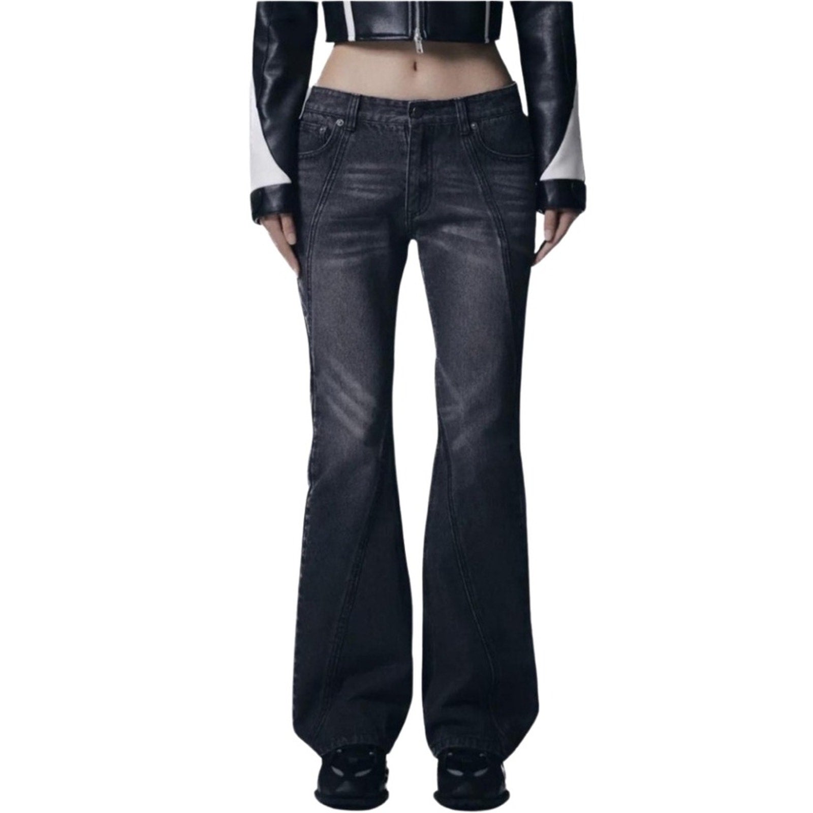 NOT4NERD Women Low Waist Flare Jeans Denim Pants Y2K