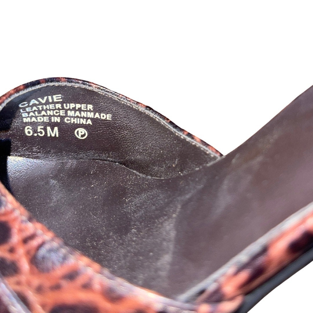 Vintage Prima Cavie Dark Brown Croco Leather Slingback Heel Pump Size 6.5