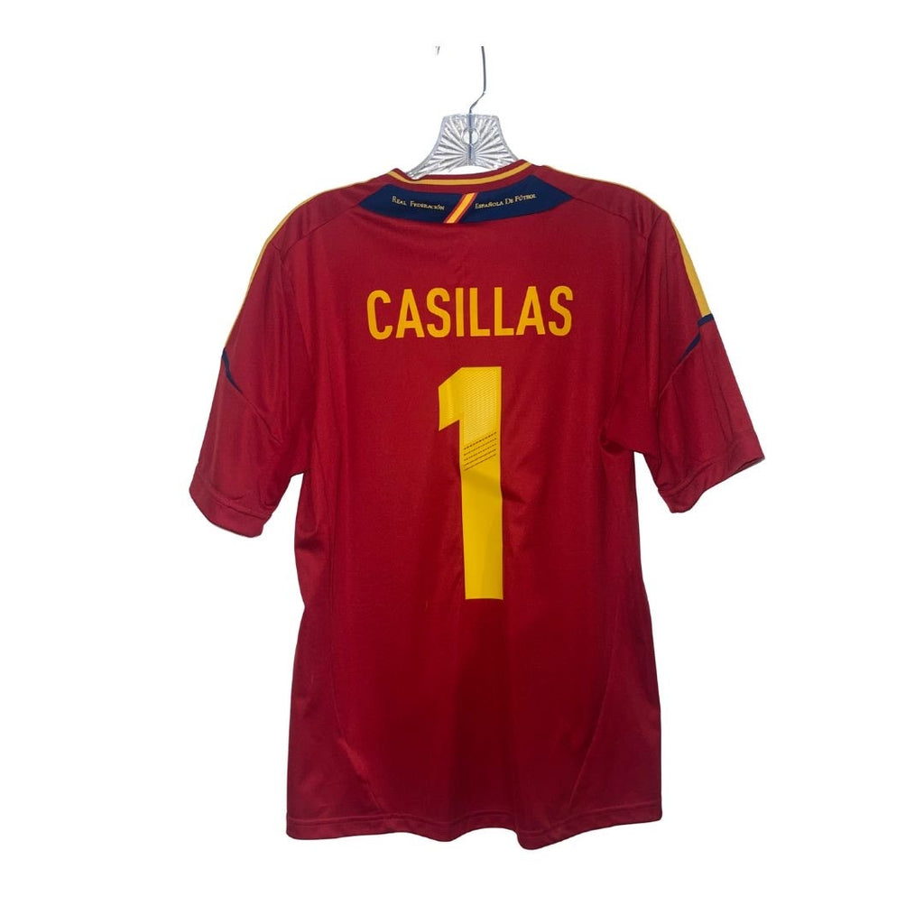 Adidas Spain 2011-12 Home Soccer Jersey Iker Casillas #1 Fifa Small Goalie World Cup