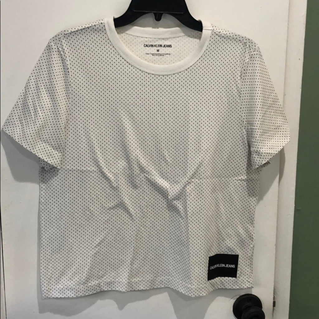 Calvin Klein Jeans Polka Dot Logo Loose Fit T-shirt Size Medium