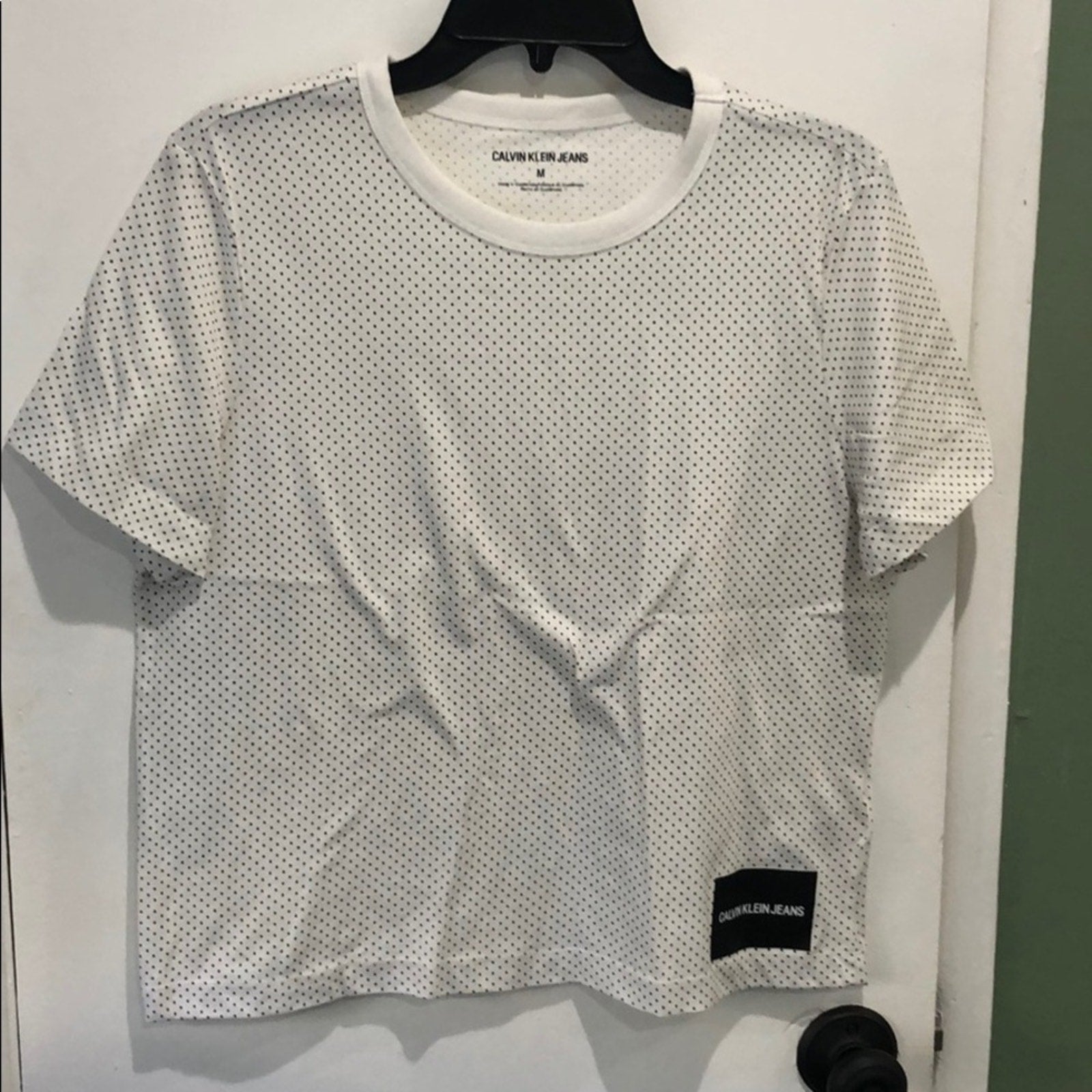 Calvin Klein Jeans Polka Dot Logo Loose Fit T-shirt Size Medium