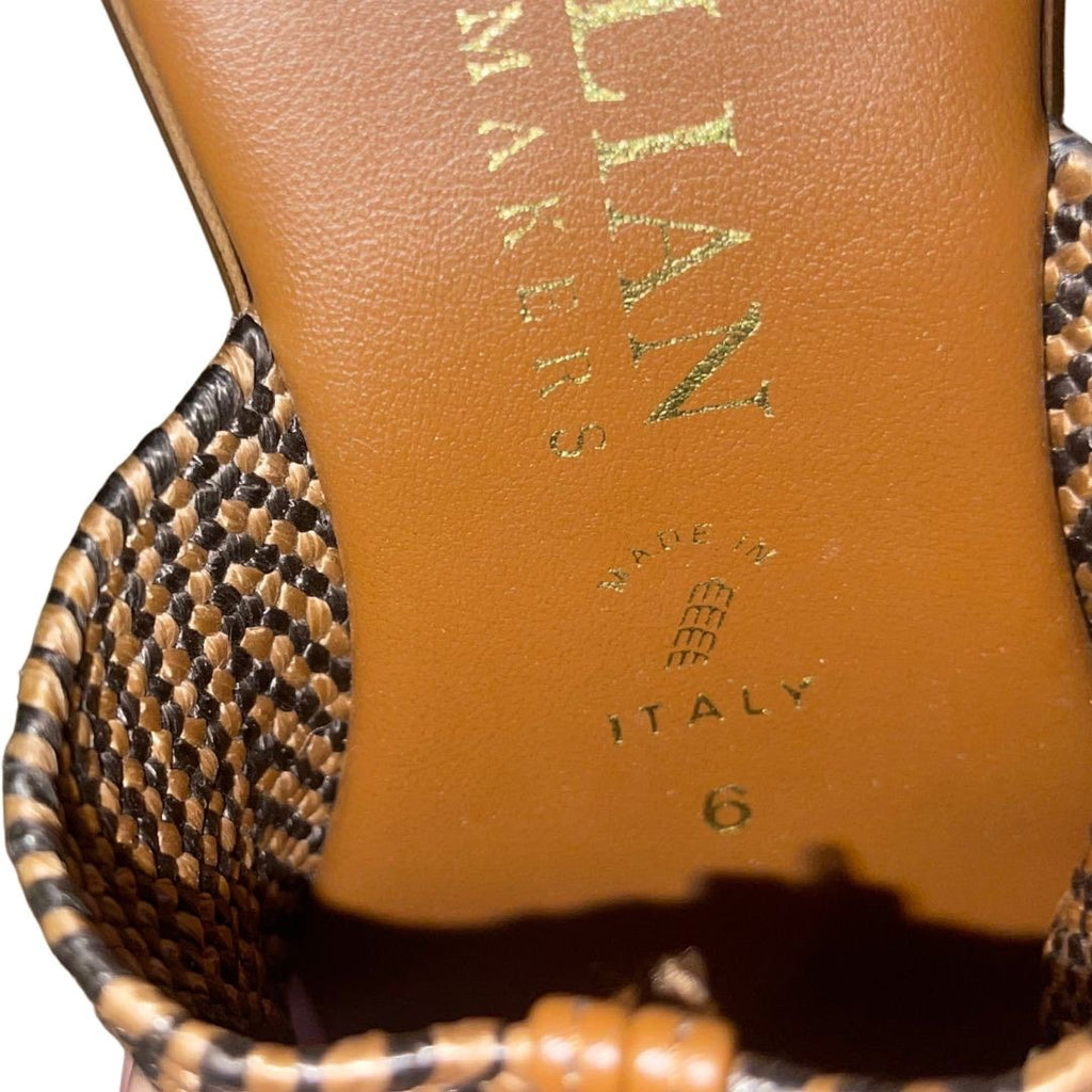 Italian Shoemaker Layna Thong Sandals Fabric T-Stap Size 6 Made in Italy Slip-on