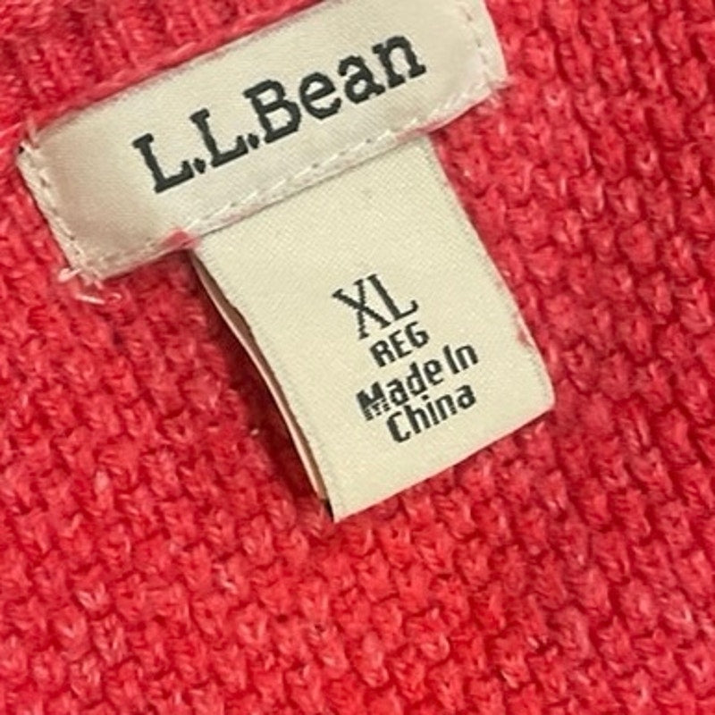 L.L. Bean Cotton Thermal Knit Boatneck Pullover Sweater Size XL Casual Wear