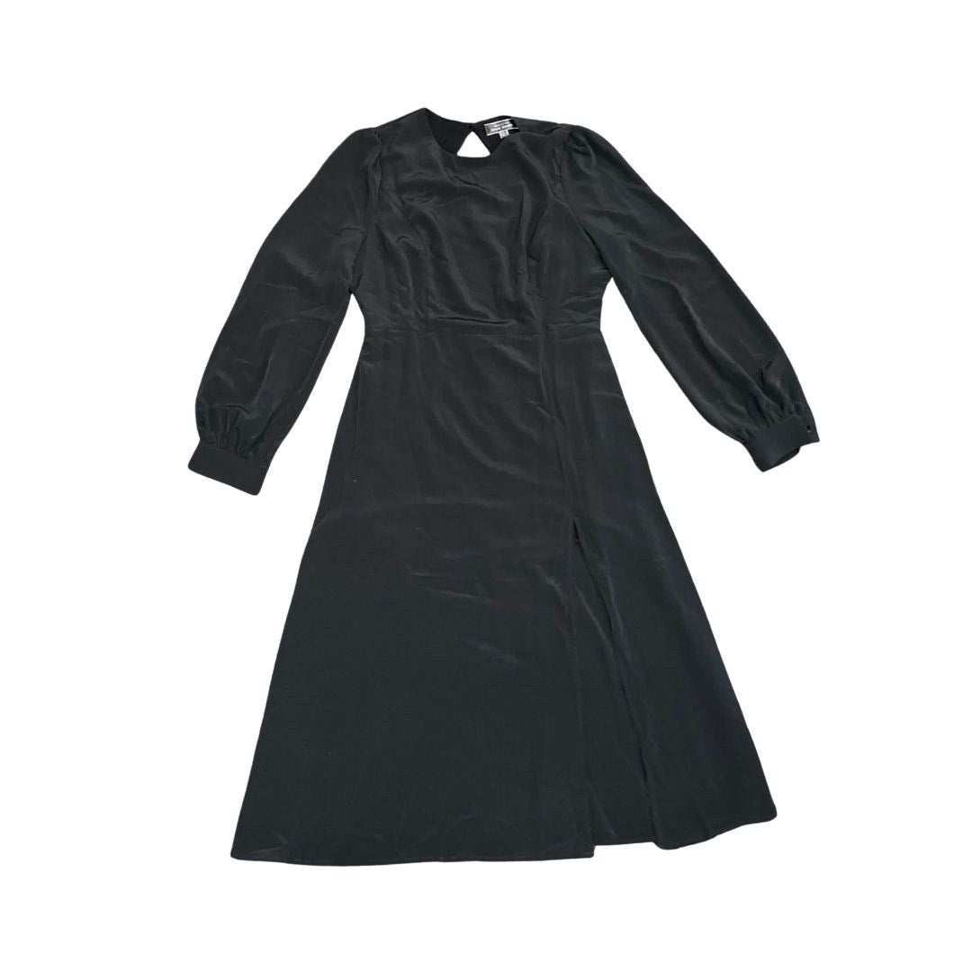 Blue Blush Long Sleeve Slit Midi Dress Size Large Back cut out Special Occasion