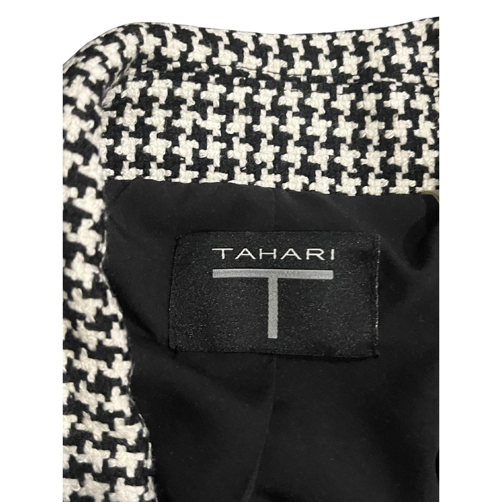 Tahari Houndstooth Single Button Front Blazer Size 6 NWT Career Office Elegant