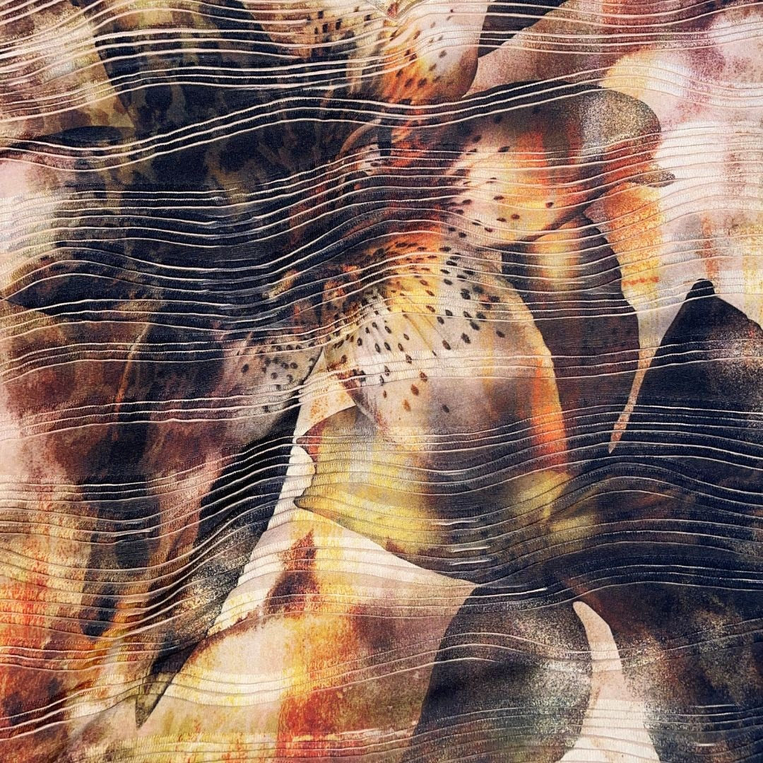 Roz & Ali Multicolor Floral Blouse Mesh Top V-neck Bell Sleeves Size Medium Boho