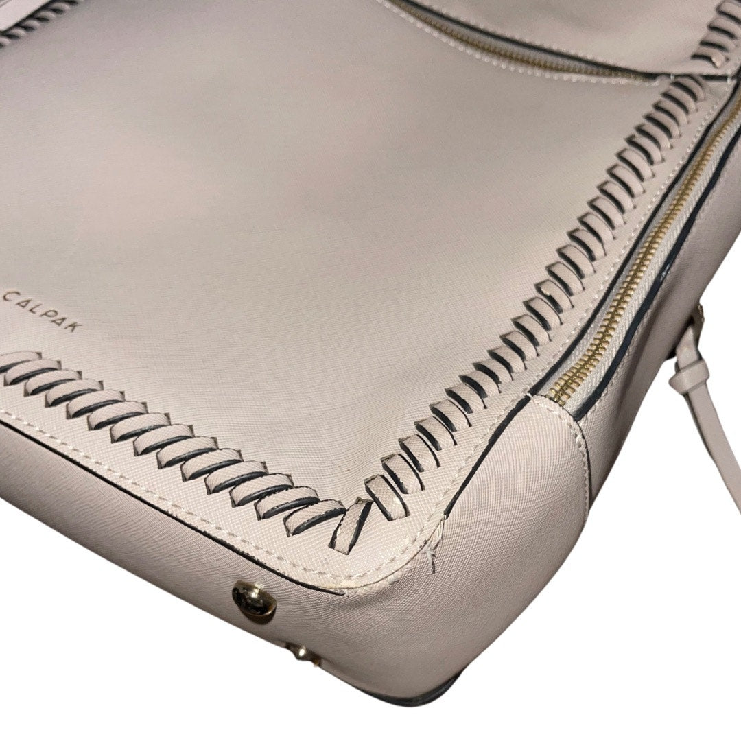 Calpak 15" Taupe Faux Leather Laptop Backpack Travel Carry on Luggage