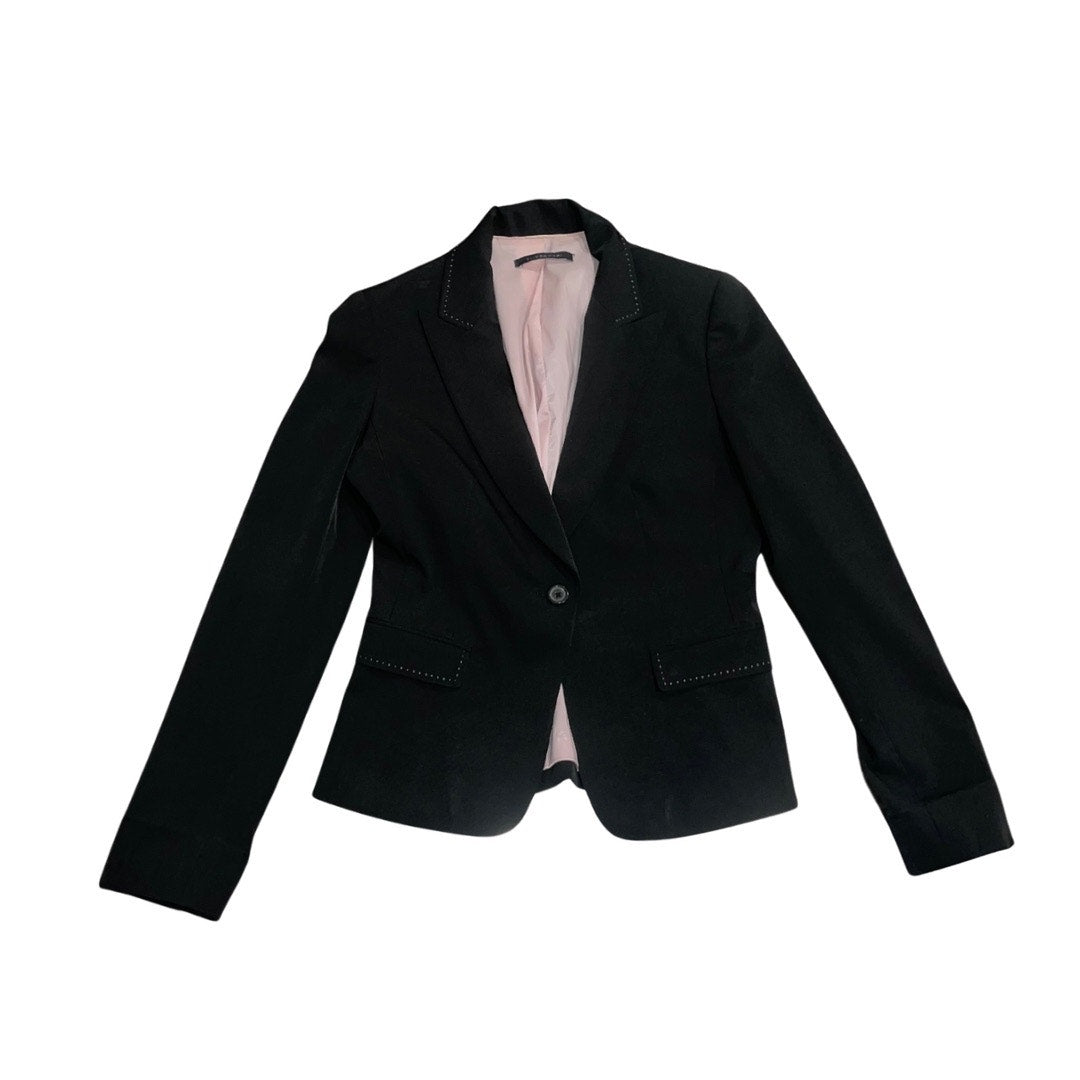 Elie Tahari Single Button Fitted Blazer Chic Career Office Professional Business