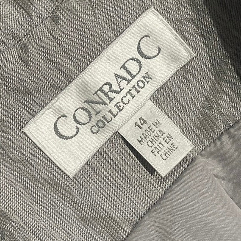 Conrad C Collection Metallic Gray Two Button Blazer Plus SZ 14 Career Office