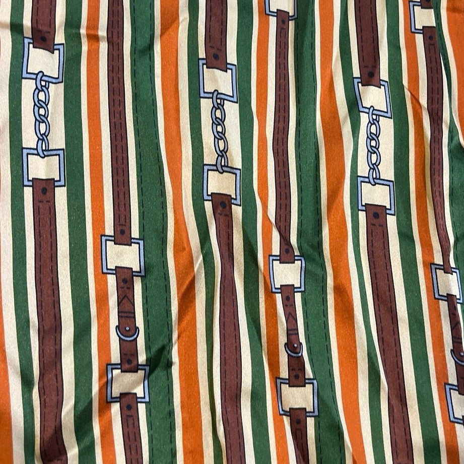 Catherine Gee Daria French Cuff Silk Blouse Thin Belt SZ S Elegant Equestrian