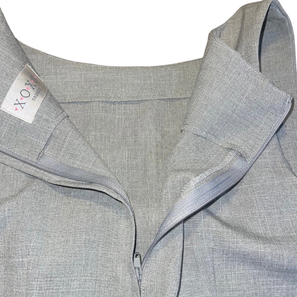 XOXO Juniors Sleeveless Gray Short Sheath Dress Y2K Career Office