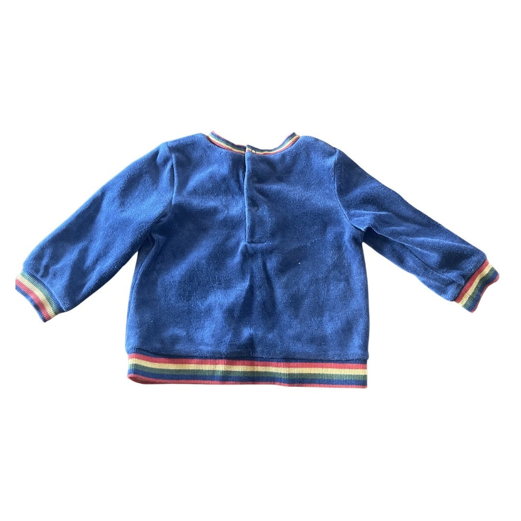 Baby Velour Pullover Dinosaur Sweater Rainbow Trim 18 months Kidscore