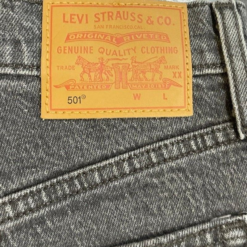 Levi's 501 Faded Black High Rise Denim Cut Off Jean Shorts Daisy Dukes Festival