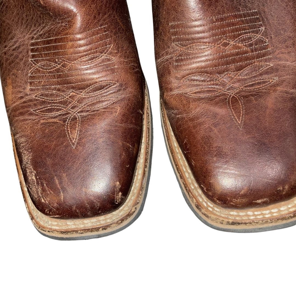 Laredo Cowboy Western Leather Boots Two Toned Size 10 Square Toe Rodeo