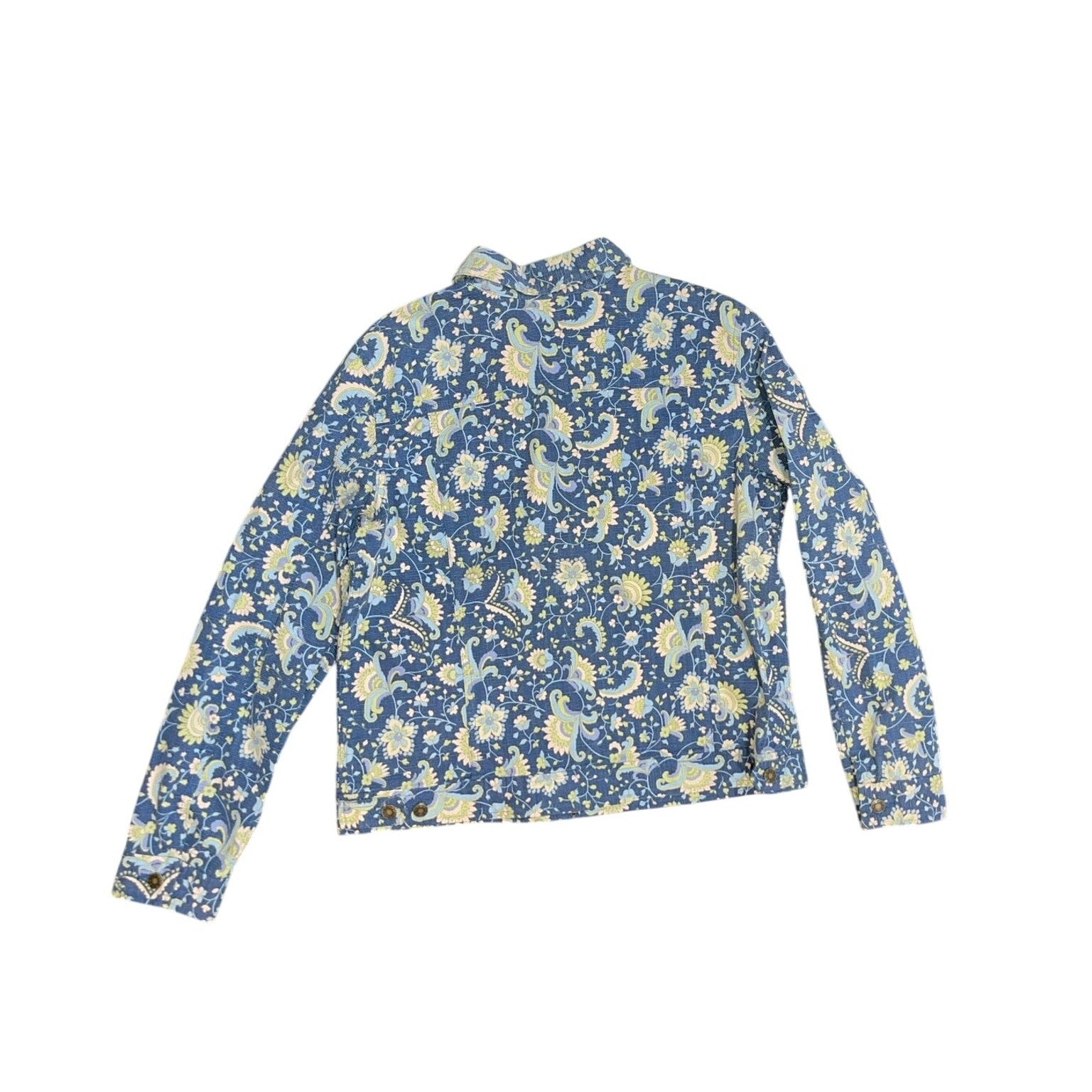 Charter Club Womens Floral Paisley Zip up Jacket Size Large Boho Casual