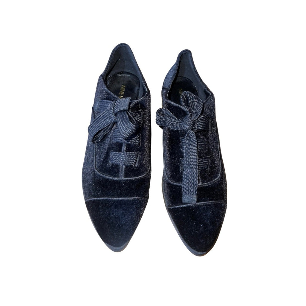 Nine West Lace-up Women's Noceda Velvet Almond Toe Oxford Shoes 80's 90's