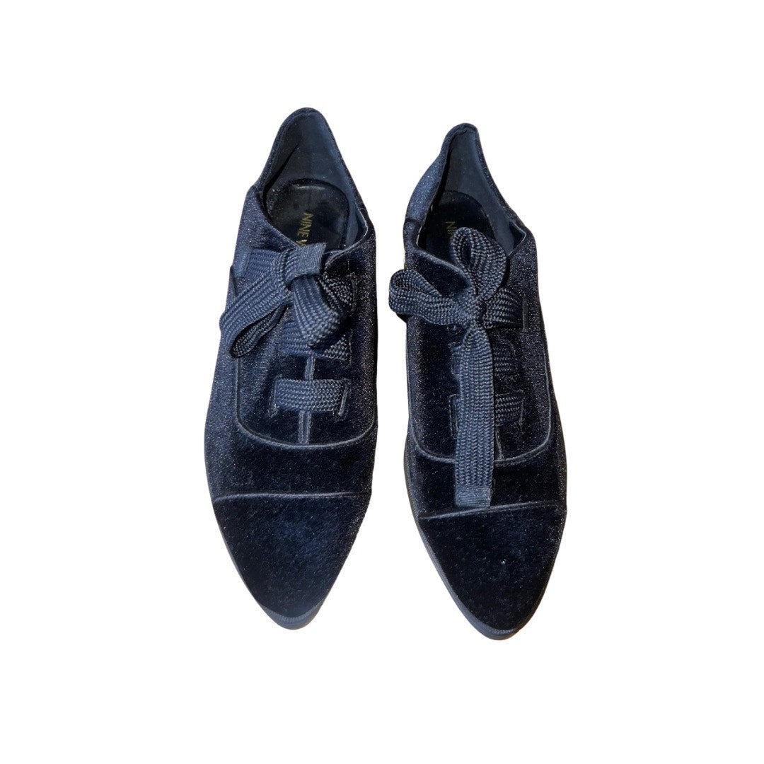 Nine West Lace-up Women's Noceda Velvet Almond Toe Oxford Shoes 80's 90's