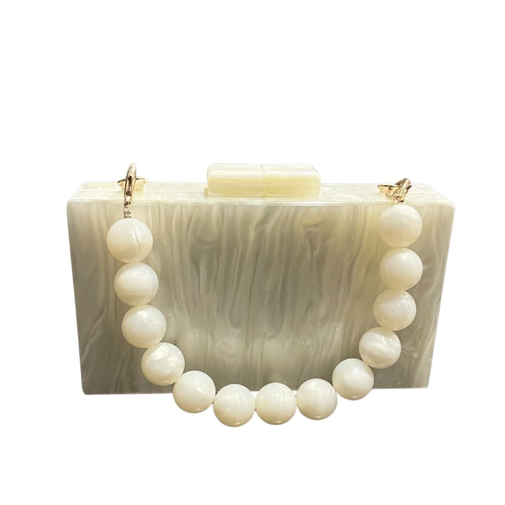 A New Day Pearlized Mini Clutch Handbag Purse Acrylic Vintage Inspired Party