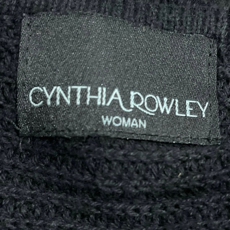 Cynthia Rowley Black Loose Chunky Knit Sweater Tunic Dress Minimalist