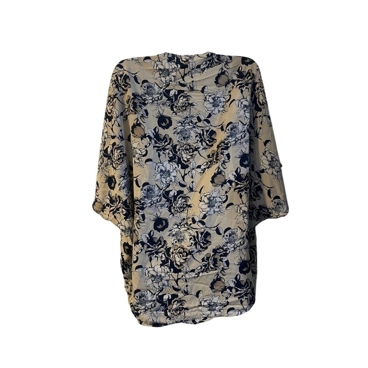 Style Rack LA Floral Print Open Front Kimono Blouse SZ One Size Boho Artsy Chic