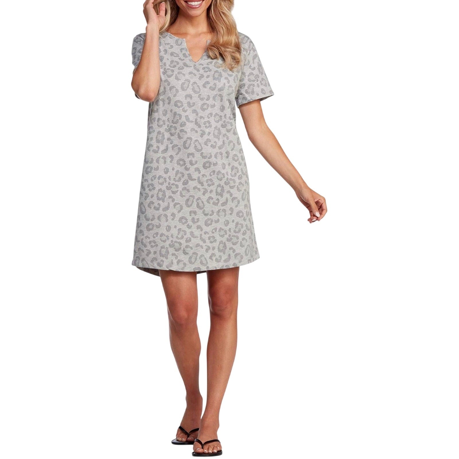 Mudpie V-Neck French Terry Short Sleeve Dress Size Medium Streetwear Casual