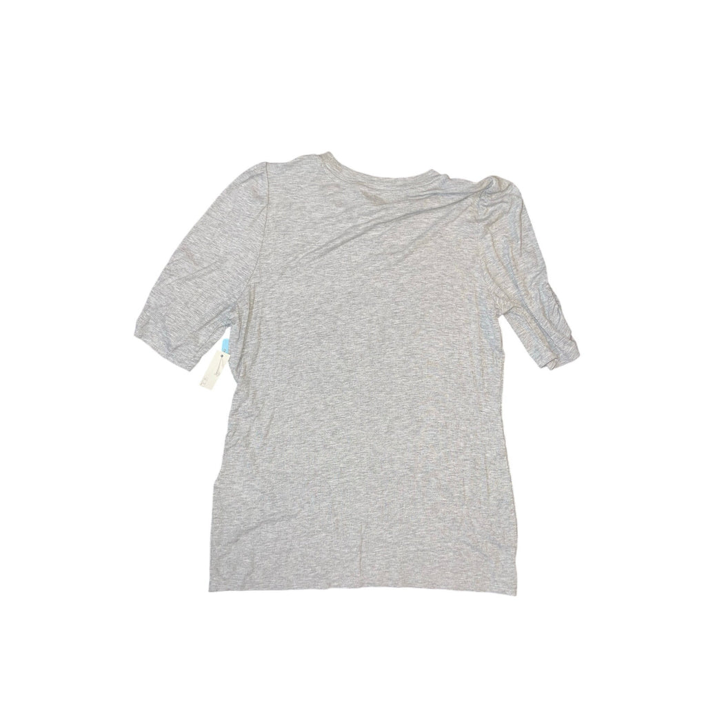 Daily Ritual Women's Fine Rib Gathered-Sleeve Mock Neck Top