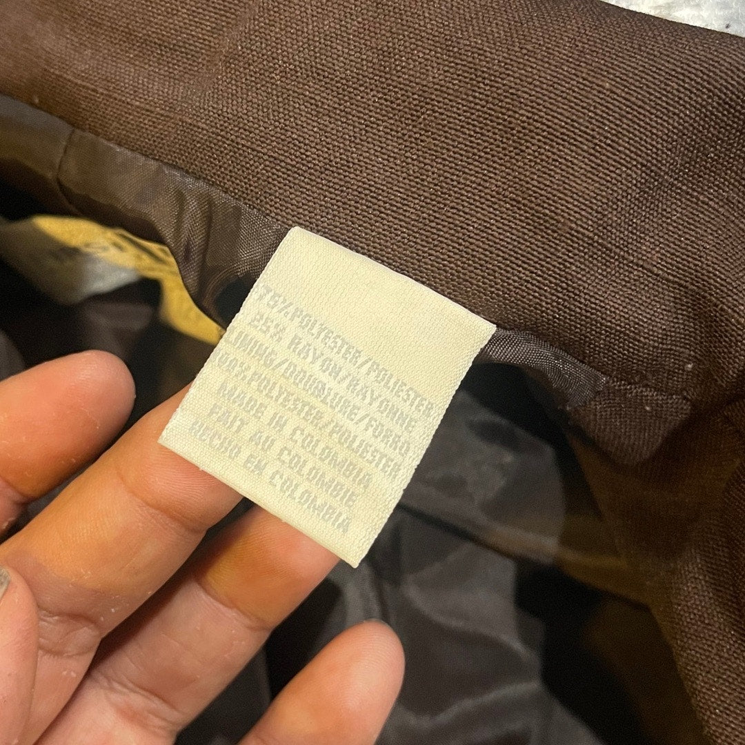 First Issue Liz Claiborne Company Vintage Brown Tie Waist Blazer SZ 12P Career