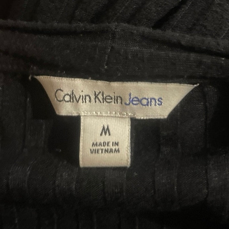 Calvin Klein Jeans Long Ribbed Open Front Cardigan SZ M Lagenlook Career Casual