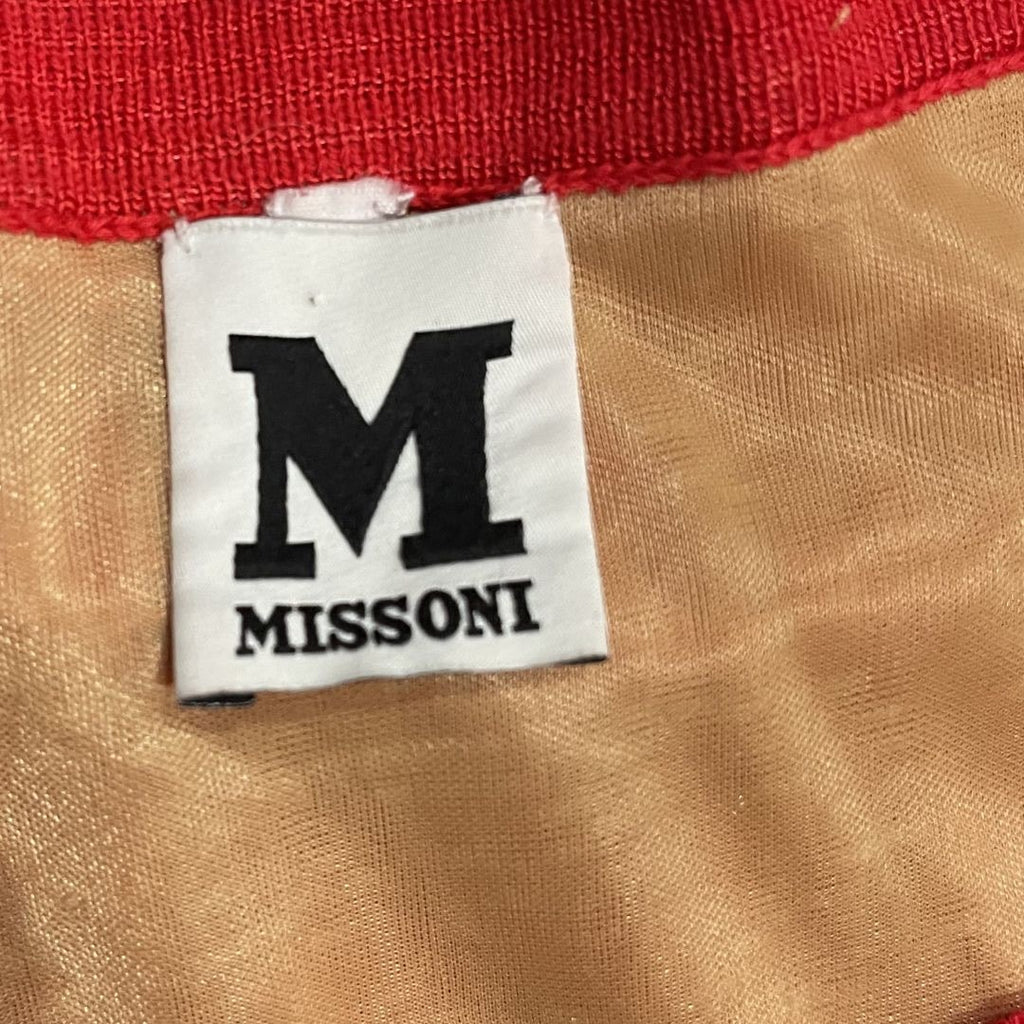 Missoni Long Sleeve Red Textured Knit Top Lace up Neckline SZ 42 L Quite Luxury