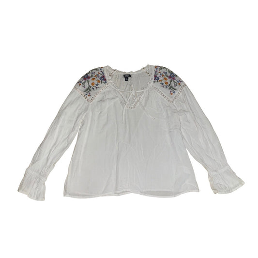 a.n.a A new approach embroidered floral peasant Blouse boho Size medium
