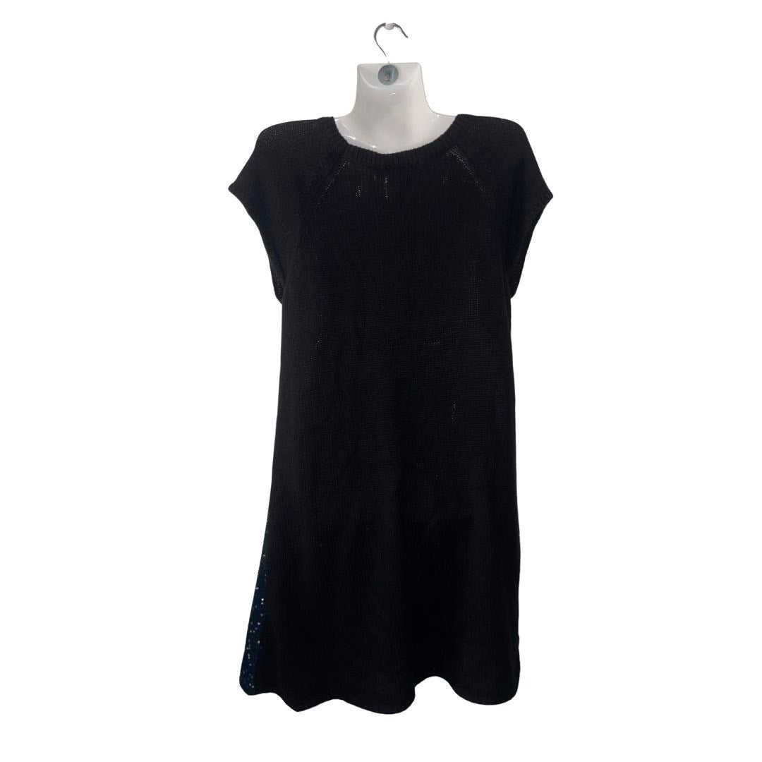 Style & Co Sequin Sweater Knit Tunic Dress Size XL Cap Sleeves Pockets