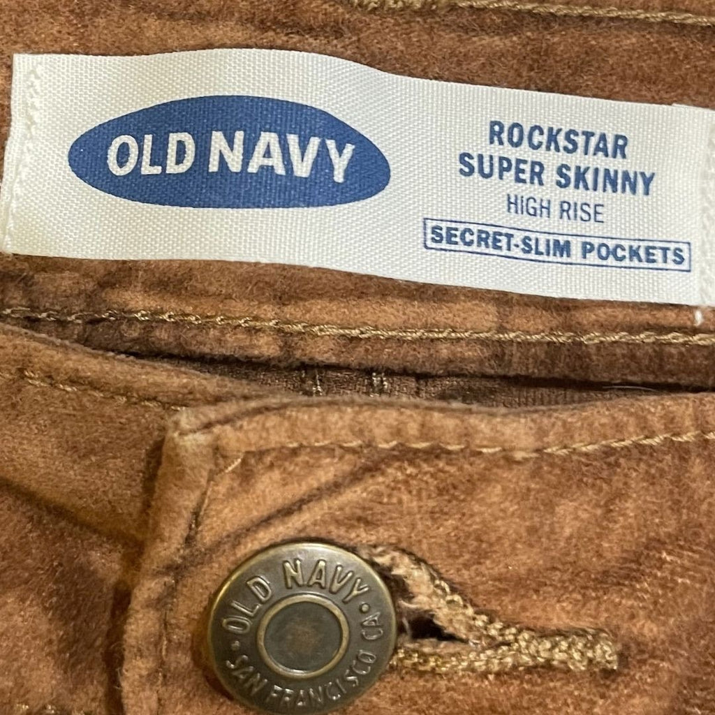 Old Navy High Rise Rockstar Super Skinny Velvet Pants SZ 16 Preppy Boho Chic