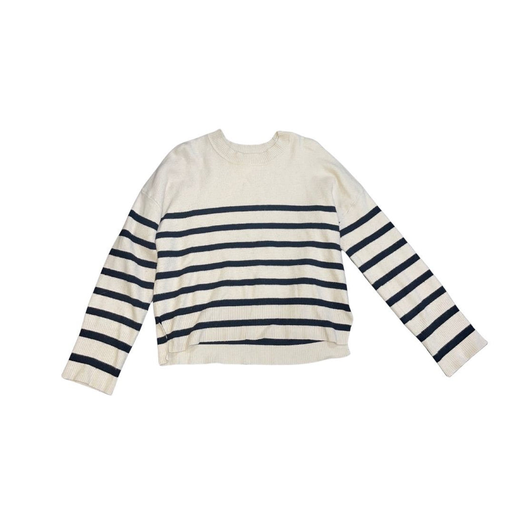 For the Republic Knitted Cropped Striped Sweater Size XS Crew pullover Cozy