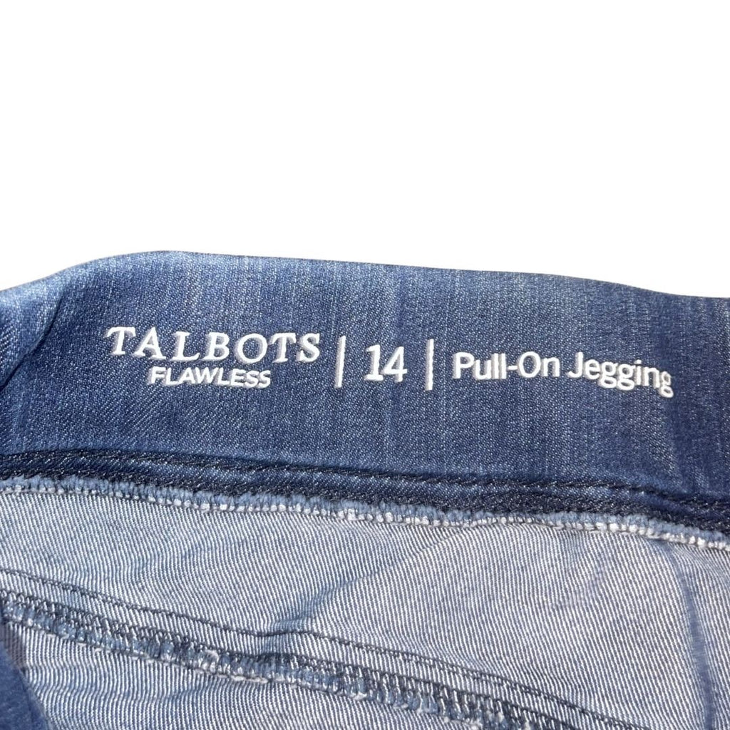 Talbots Flawless Pull on Skinny Jeans Elastic Waist Jeggings Size 14 Casual Chic