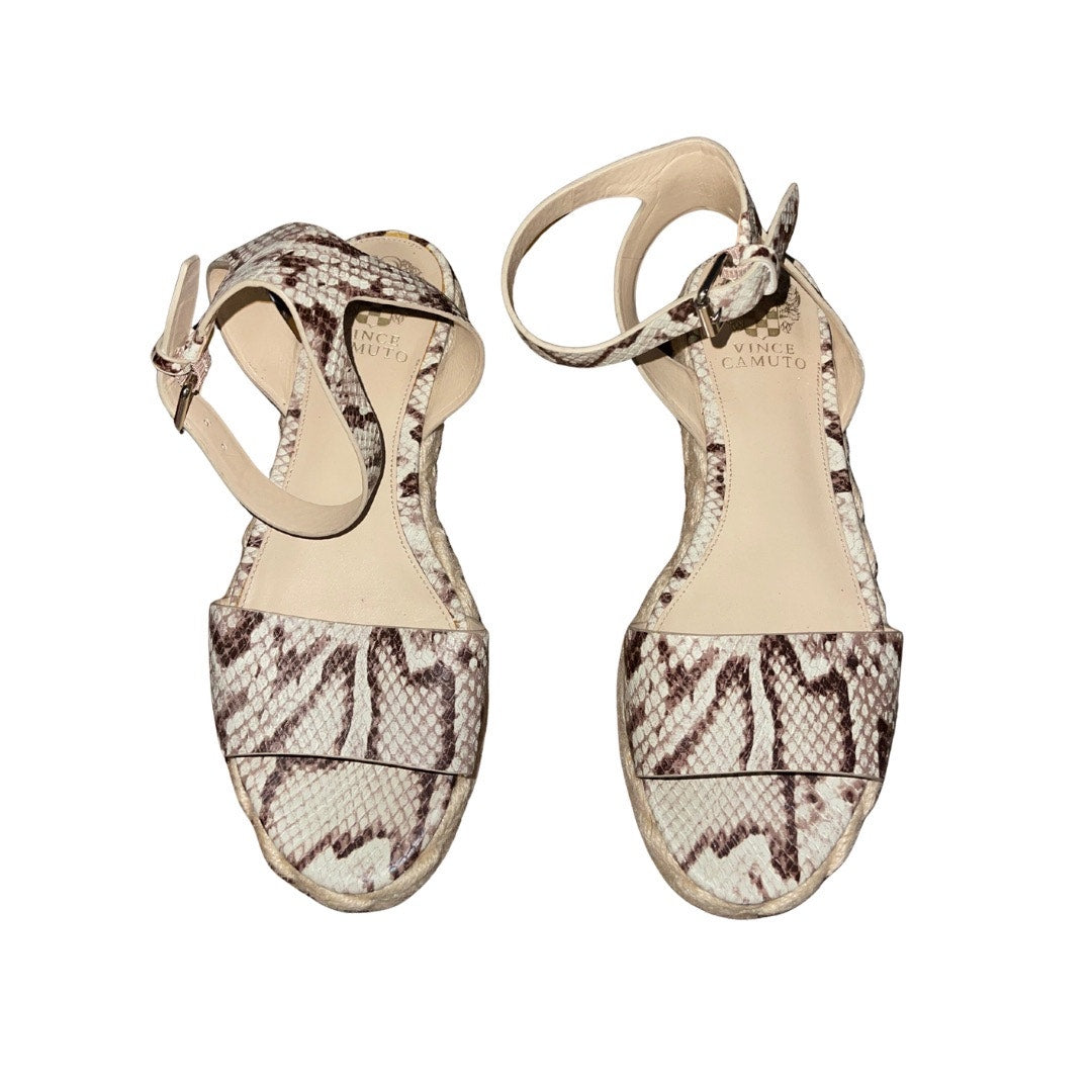 Vince Camuto Snake Print Defina Platform Sandals Open toe Espadrilles size 8.5